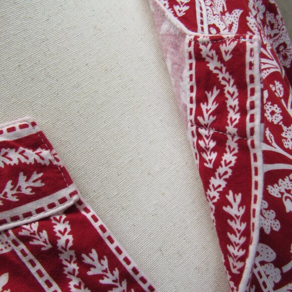 Talbots Vintage 100% Soft Cotton Red/White Floral Tunic Top XL - Picture 7 of 16